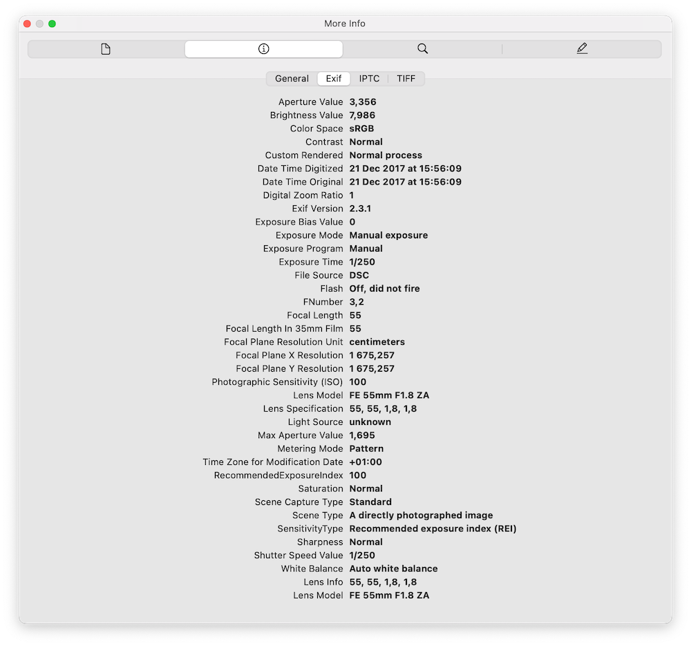 View EXIF data on macOS